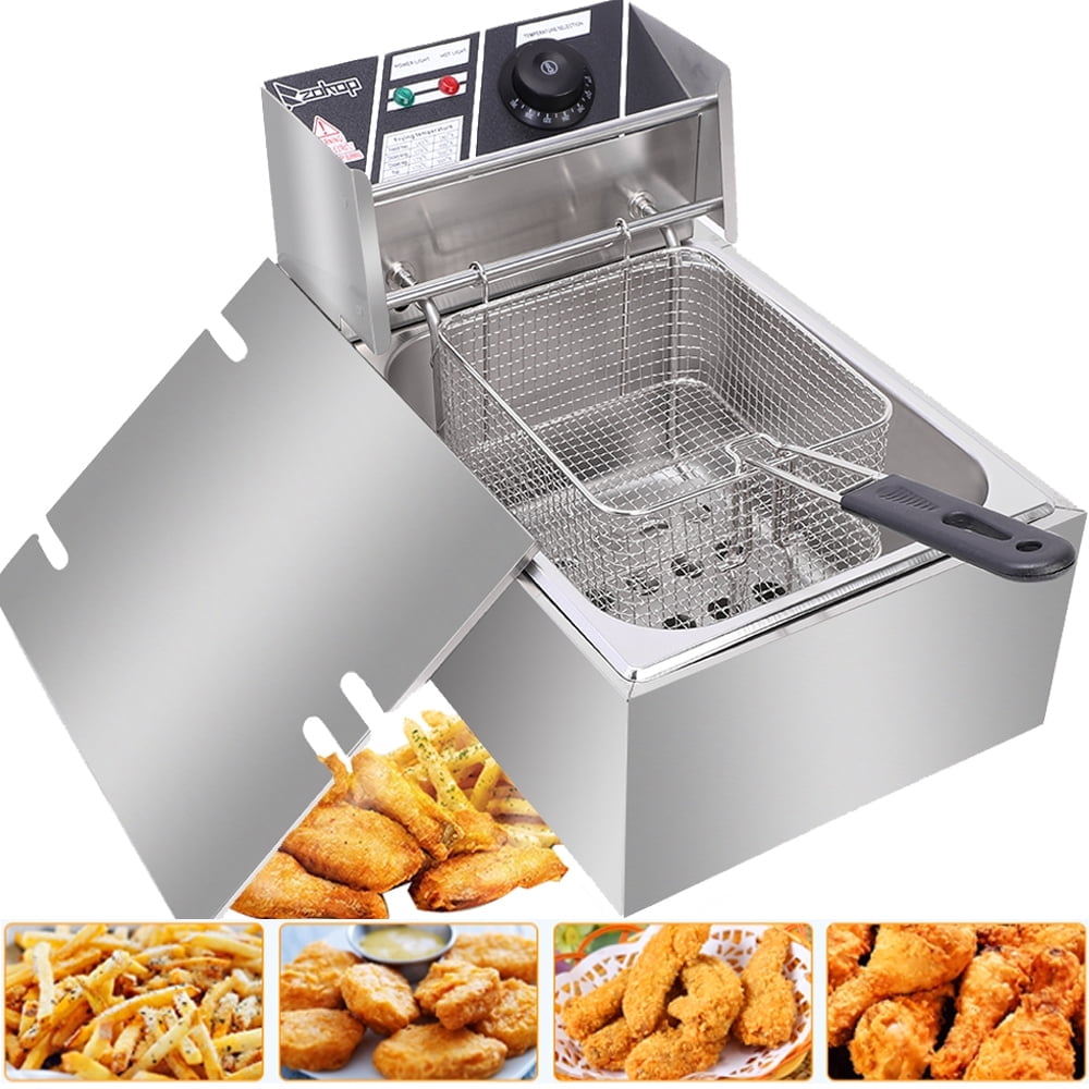 Oukaning Electric Deep Fryer with Basket 2.64QT Deep Fat Fryers with  Temperature Control 1000W Home/Commercial Use
