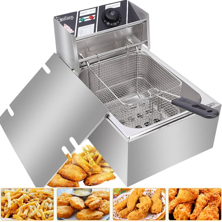 Zimtown Commercial 12L 5000W Professional Electric Countertop Deep Fryer  Dual Tank Stainless Steel for Restaurant 