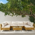 thumbnail image 1 of Zimtown 7-Piece Patio Furniture Set, Wicker Outdoor Furniture Set with Coffee Table and Cushion , Beige, 1 of 8