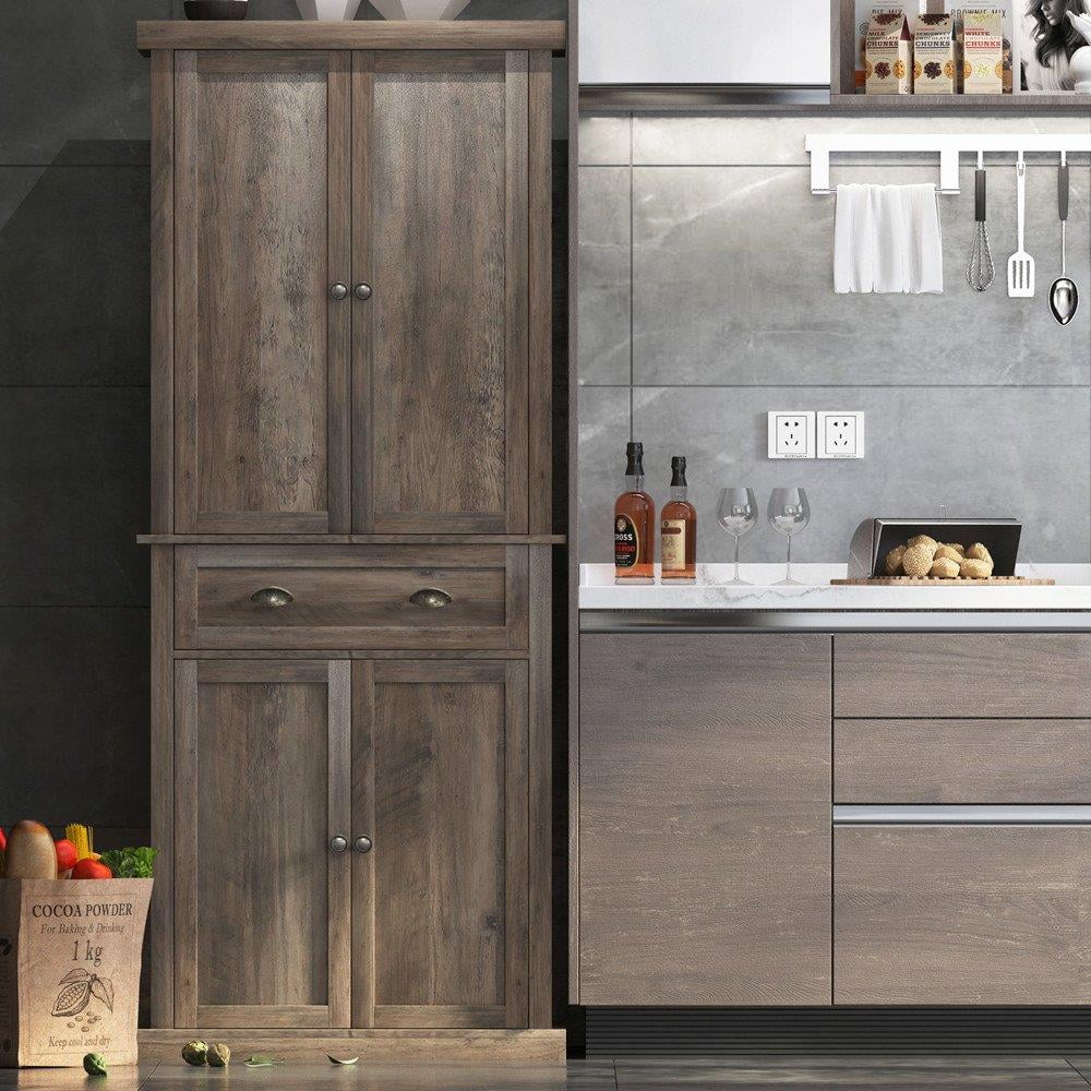 "Zimtown 72"" Tall Bathroom & Kitchen Storage Cabinet, Freestanding ...