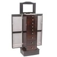 thumbnail image 1 of Zimtown 8-Drawer Jewelry Cabinet Jewelry Chest, Wooden Jewelry Armoire Box Storage Stand Organizer, Brown, 1 of 9