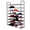 thumbnail image 1 of Zimtown 8 Tier Shoe Rack Wall Tower Cabinet Storage Organizer Home Holder Shelf，Brown, 1 of 7