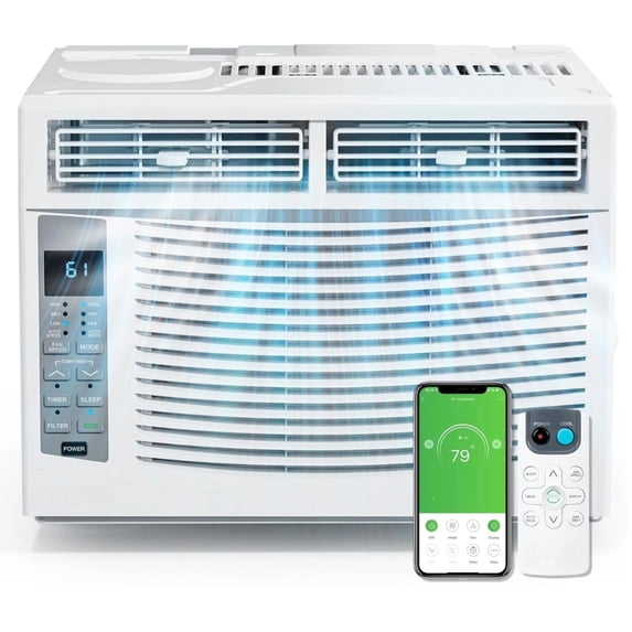 Zimtown 6000BTU 115V Window Air Conditioner With Remote Control, WIFI White