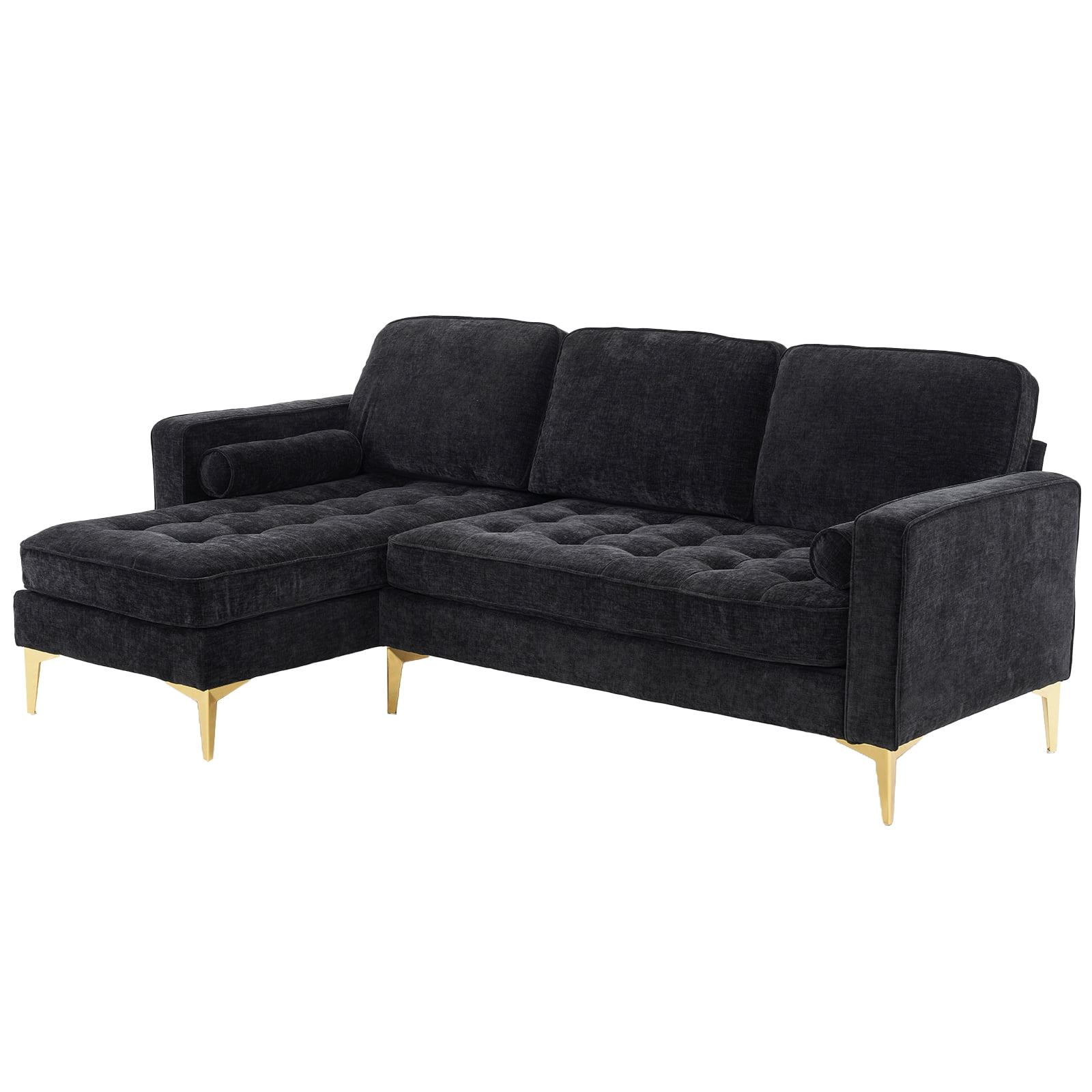 Zimtown 86" Sectional Sofa, L Shaped Couch with Chaise Chenille Fabric
