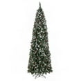 thumbnail image 1 of Zimtown 9ft Pre-Lit Artificial Christmas Tree w/ Remote Control and 460 LED Color Changing Lights, Slim Flocked Xmas Tree Auto, Party Decorations Indoor, Green, 1 of 9