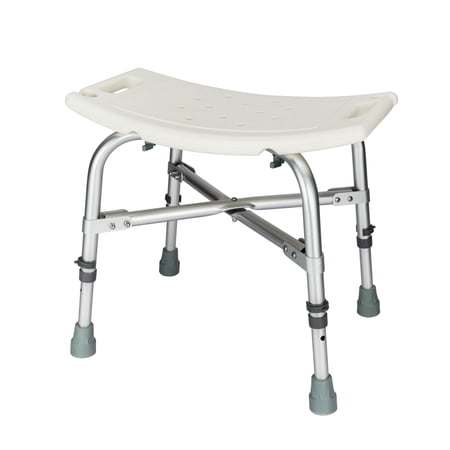 Zimtown Adjustable Aluminum Alloy Shower Chair for the Old/Pregnant White