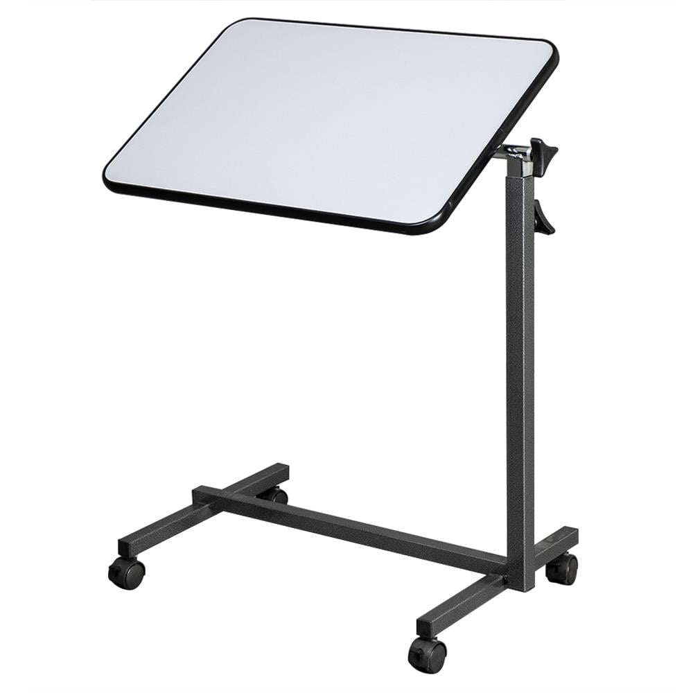 Zimtown Adjustable Height Overbed Table Laptop Desk with 4 Wheels for Bed Sofa Home Office Gray