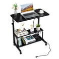 thumbnail image 1 of Zimtown Adjustable Computer Desk Rolling Lap Desks Side Table Sofa End Cart Laptop PC Tray with Charging Station, 1 of 9