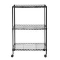 thumbnail image 1 of Zimtown Adjustable Storage Rack, 20"W x 10"D x 28"H 3-Shelf Rolling Utility Cart Wire Shelving, 1 of 6