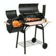 thumbnail image 1 of Zimtown BBQ Charcoal Grill Outdoor Barbecue Pit with Offset Smoker Patio Backyard Black, 1 of 8