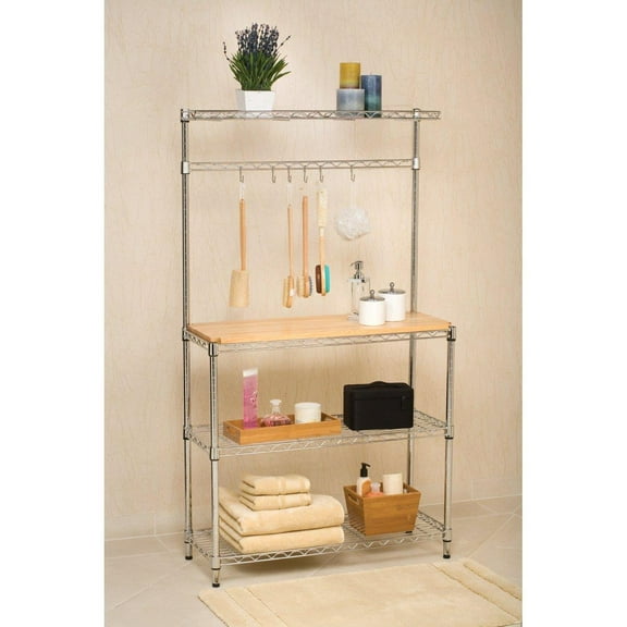 Zimtown Baker's Rack with Food Safe Removable Wood Cutting Board for Kitchen