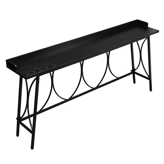 Zimtown Black Pub Table 82.3" Long Bar Table Multi functional Dining Table for Kitchen Dining Home Office Vintage Style Durable Sturdy Design Easy to Clean