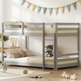 thumbnail image 1 of Zimtown Bunk Bed Twin Over Twin,Kids Low Floor Bunk Bed with Guard Rails for Children Boys Girls Dormitory Bedroom,No Box Spring Needed,Gray, 1 of 10
