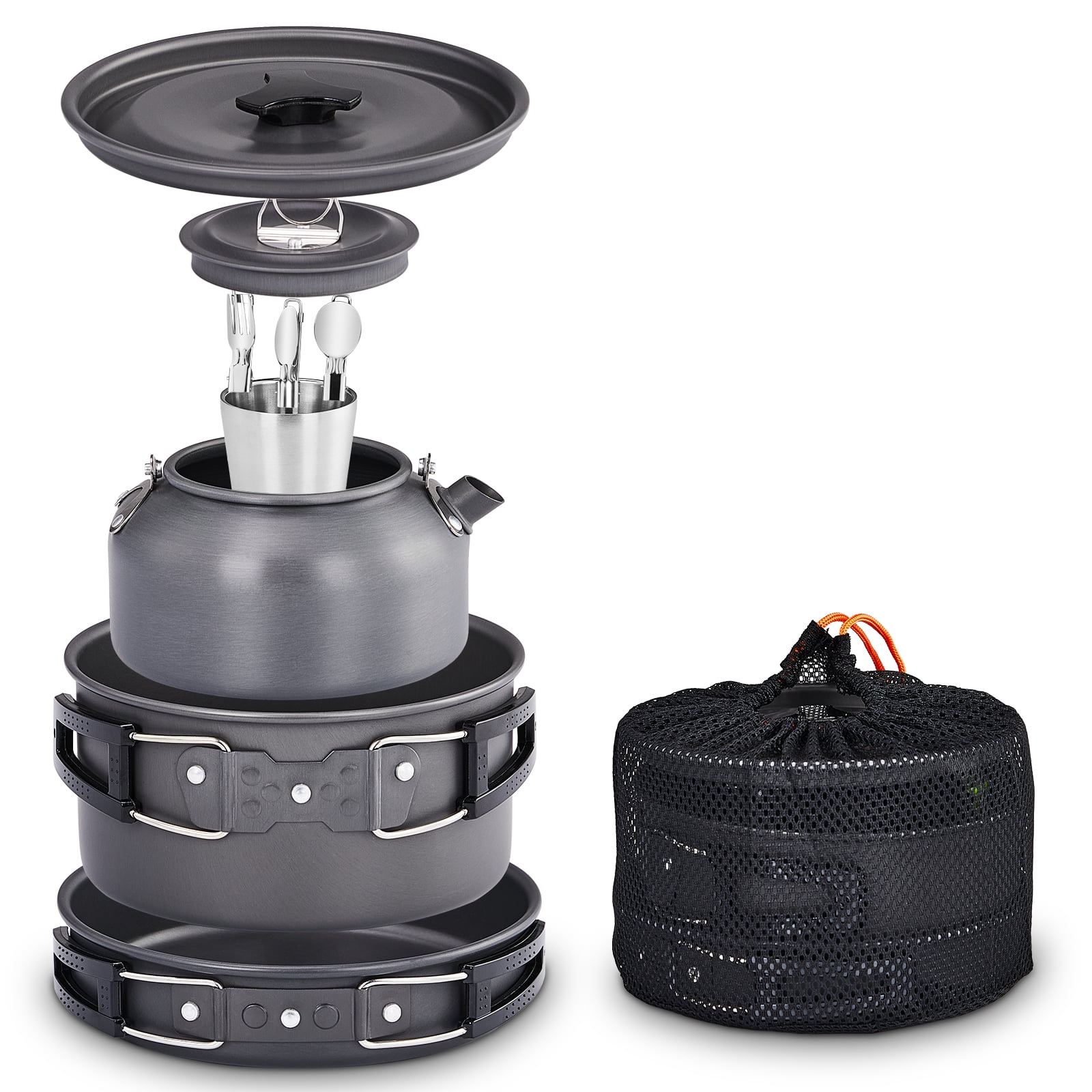 Zimtown Camping Cookware,Camping Gear Set,Lightweight,Compact for Outdoor Backpacking Camping,Outdoor Kitchen, Picnic,Hiking and Fishing