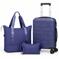 thumbnail image 1 of Zimtown Carry-on Luggage Set 3 Piece Lightweight Suitcase Set with Duffel Bag, PP Hard Shell Suitcase 20" Luggage Sets Spinner Wheels, Blue, 1 of 17