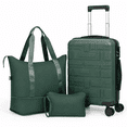 thumbnail image 1 of Zimtown Carry-on Luggage Set 3 Piece Lightweight Suitcase Set with Duffel Bag, PP Hard Shell Suitcase 20" Luggage Sets Spinner Wheels, Green, 1 of 17