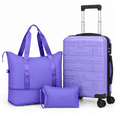 thumbnail image 1 of Zimtown Carry-on Luggage Set 3 Piece Lightweight Suitcase Set with Duffel Bag, PP Hard Shell Suitcase 20" Luggage Sets Spinner Wheels, Purple, 1 of 17