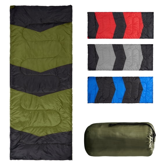 Zimtown Cold Weather Rectangular Sleeping Bag - Lightweight Camping Essential with Storage Bag, Use for  42-68 ℉, Army Green