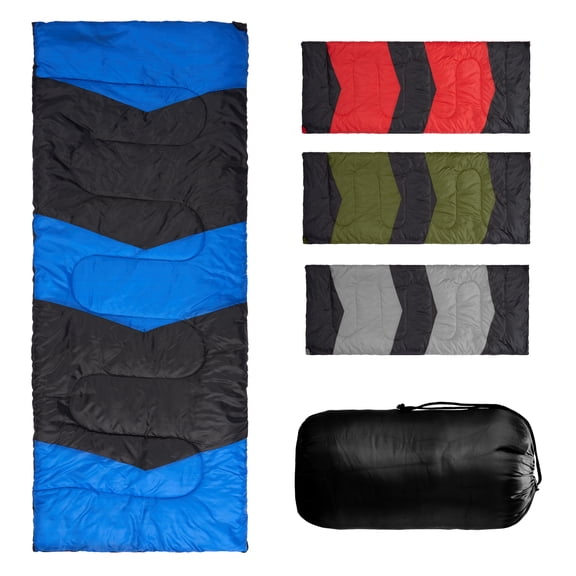 Zimtown Cold Weather Rectangular Sleeping Bag - Lightweight Camping Essential with Storage Bag, Use for  42-68 ℉, Blue