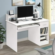 Zimtown Computer Desk Office Laptop PC Table Home Office Workstation Drawer Shelf White