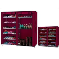 Zimtown DIY 6 Tier Double Row Shoe Rack Shoe Shelf Portable 12 Grids Shoe Storage Cabinet Organizer Space Saving for Closet Entryway Bedroom Living Room Dorm Home, Multiple Colors