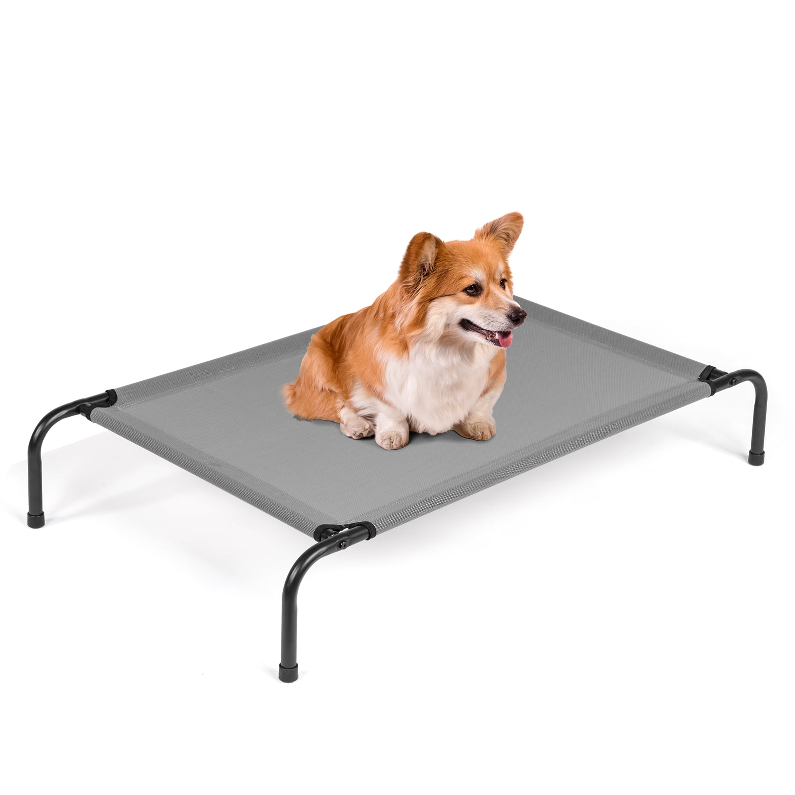 Zimtown  Dog Bed, Raised Dog Beds, Washable Outdoor Dog Cot, Chew Proof Pet Bed , Large, Light Gray