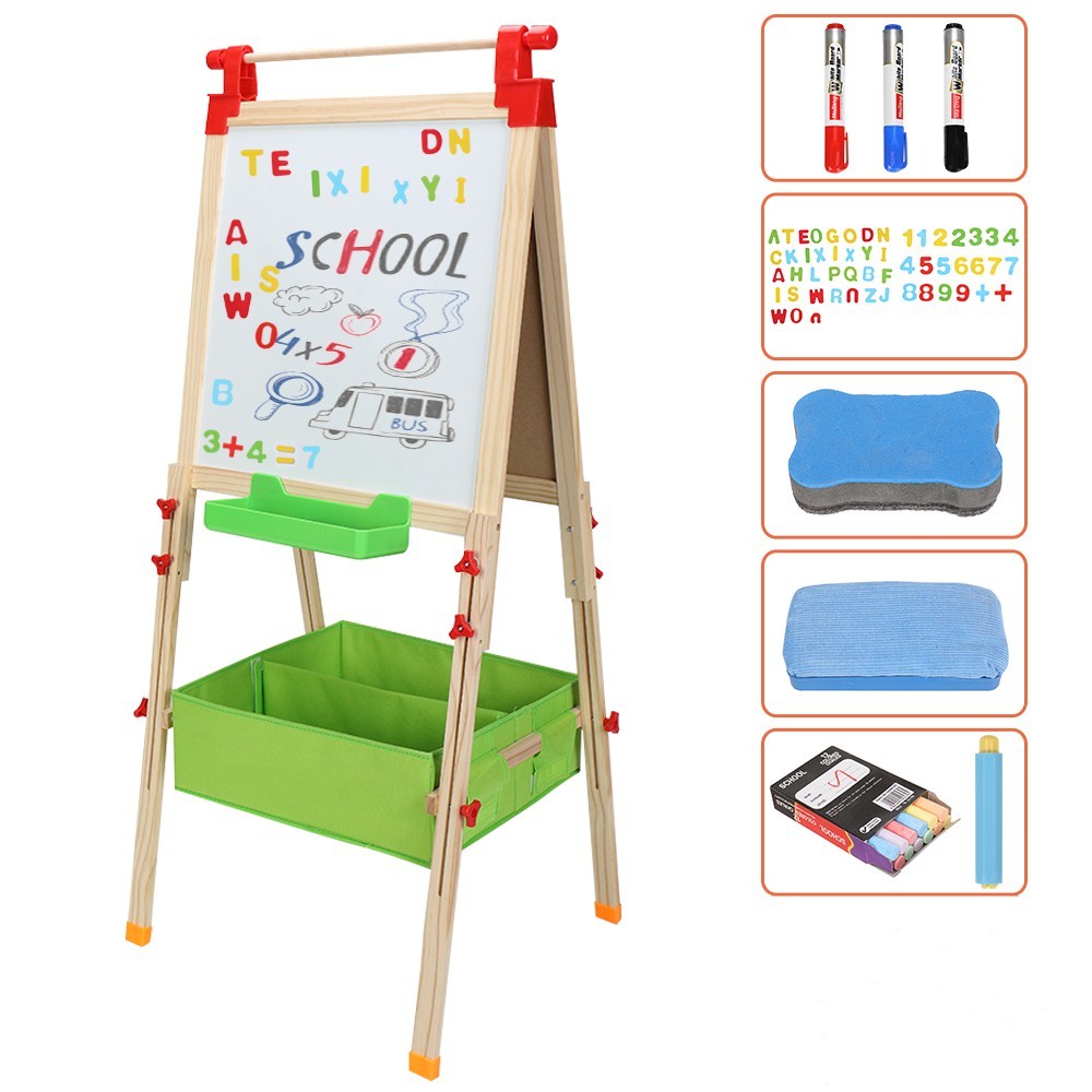 Zimtown Double-Sided Wooden Kids Easel, for Boys and Girls - image 1 of 11