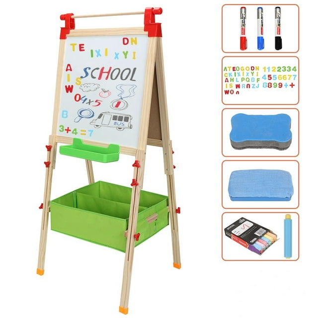 Zimtown Double-Sided Wooden Kids Easel, for Boys and Girls