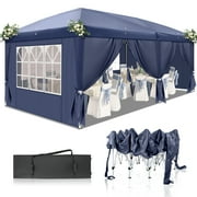 Zimtown 10×20 Pop Up Canopy Tent  Heavy Duty with 6 Sidewalls and Window,Ez Pop Up Instant Shade for Parties,Wedding,Events