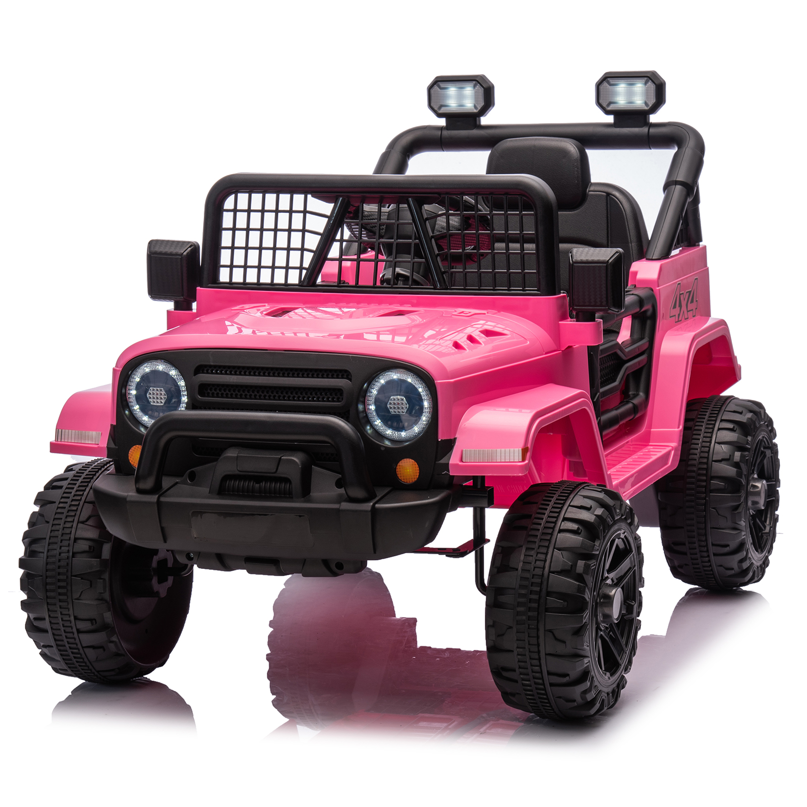 Zimtown 12V Kids Ride On Truck Car w/Parent Remote Control, LED Lights - Pink