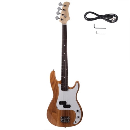 Zimtown Exquisite Fretted 4-String Solid Body Bass Guitars, Brown