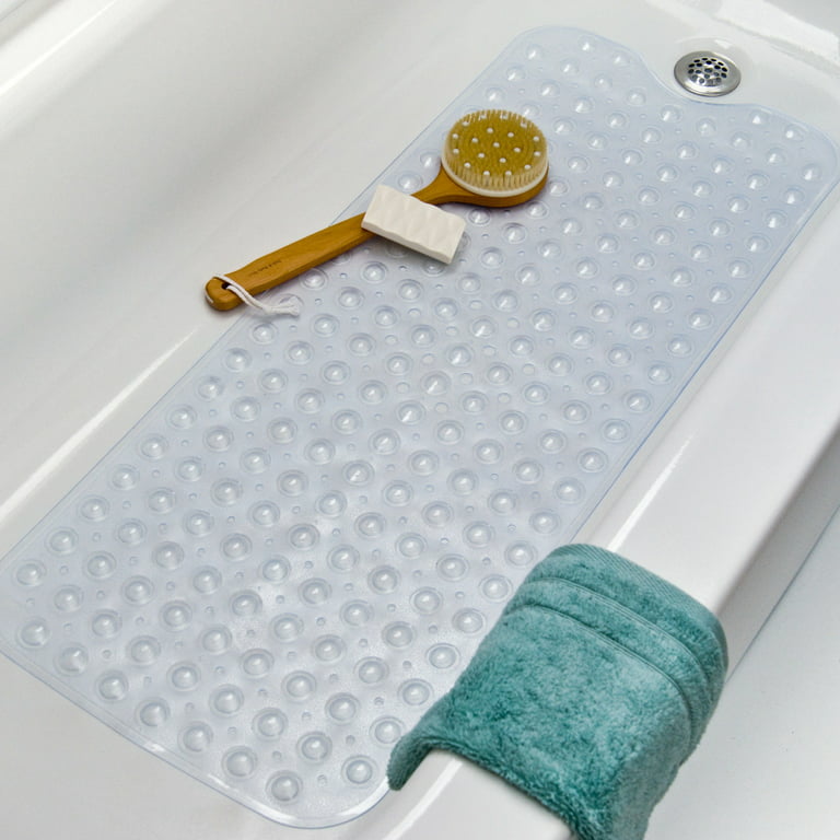 Zimtown Extra Long Bath Tub Non Slip Safety Anti Skid Shower Protection  Blue/ Clear Mat