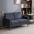 thumbnail image 1 of Zimtown Fabric Modern Comfy Loveseat Sofa Couch Upholstered Love Seats 2-Seater with Solid Wood Legs Dark Grey, 1 of 12