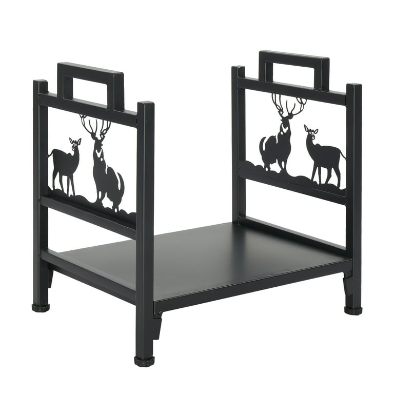 Zimtown Firewood Holder, Wrought Iron Wood Lumber Storage Holder for Fireplace, Heavy Duty Log Storage Bin for Firepit Stove Accessories Zimtown Firewood Holder, Wrought Iron Wood Lumber Storage Holder for Fireplace, Heavy Duty Log Storage Bin for Firepit Stove Accessories