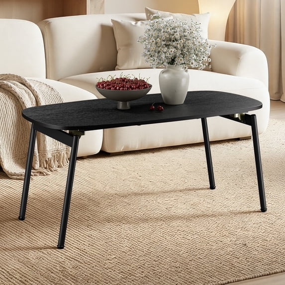 Zimtown Folding Coffee Table, 31.5" Portable Wood Small Table Study Lap Desk for Living Room, Home, Office, No Assembly Needed, Black