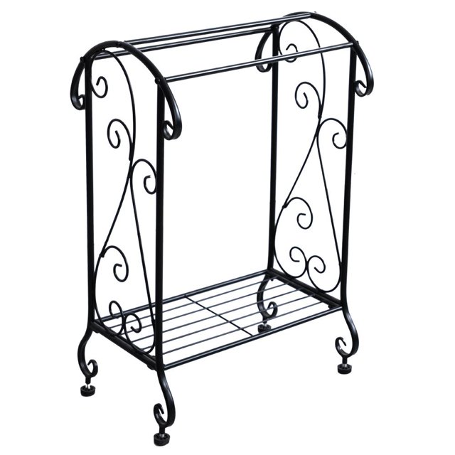 Zimtown Freestanding Metal Bathroom Towel Rack Stand Organizer with