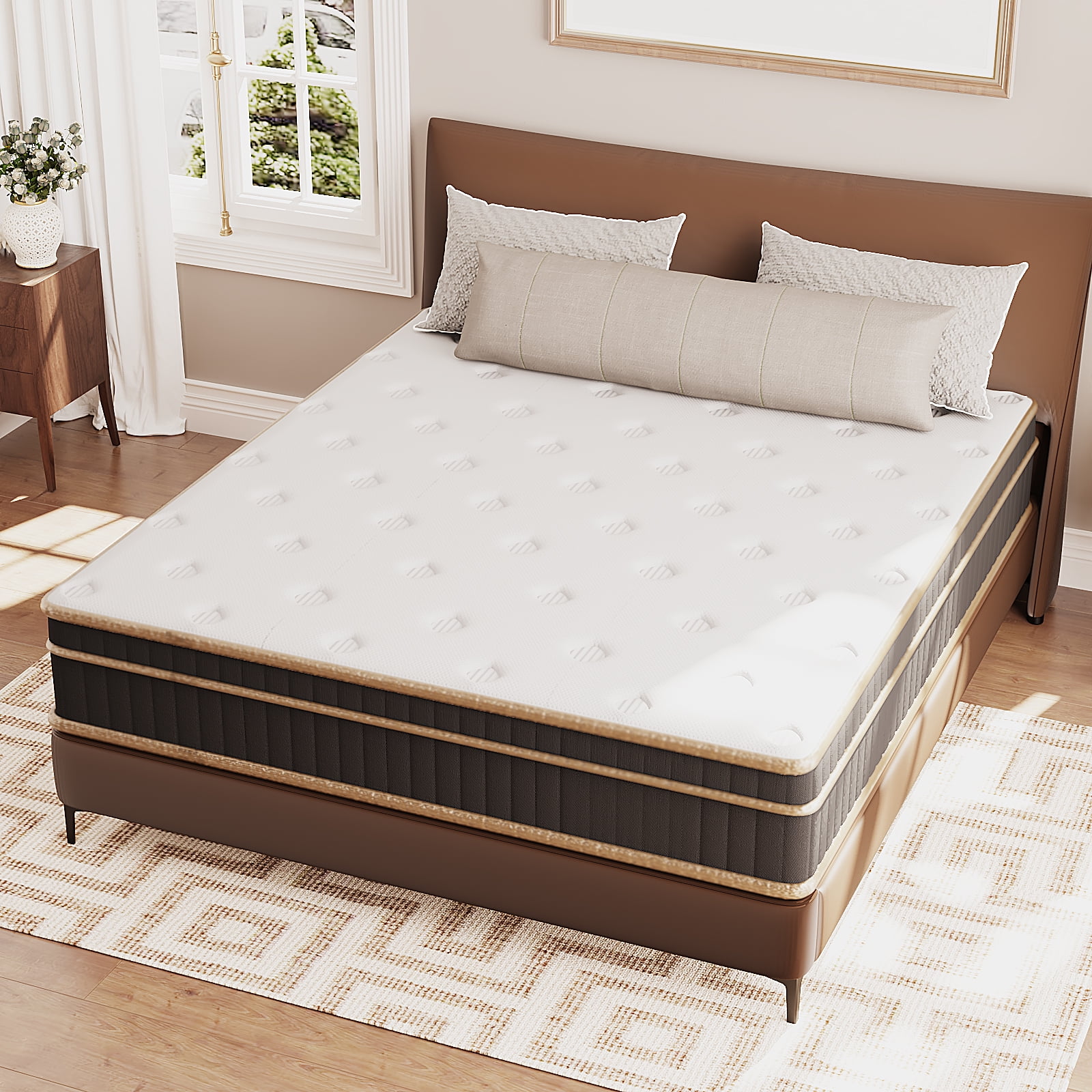 Zimtown Full Mattress, 12 inch Hybrid Mattress in a Box, Pressure Relief
