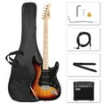 thumbnail image 1 of Zimtown Full Size Electric Guitar for Beginner with 20 Watt Amp and Accessories, Black Pickguar, Sunset/Brown, 1 of 7