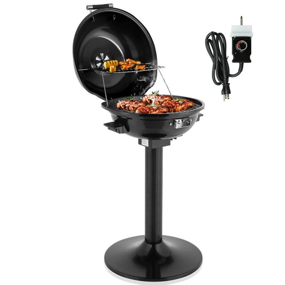 Zintown Grill Electric Grill Outdoor Standing Barbeque Grill Adjustable Temperature Control for Patio Backyad Black