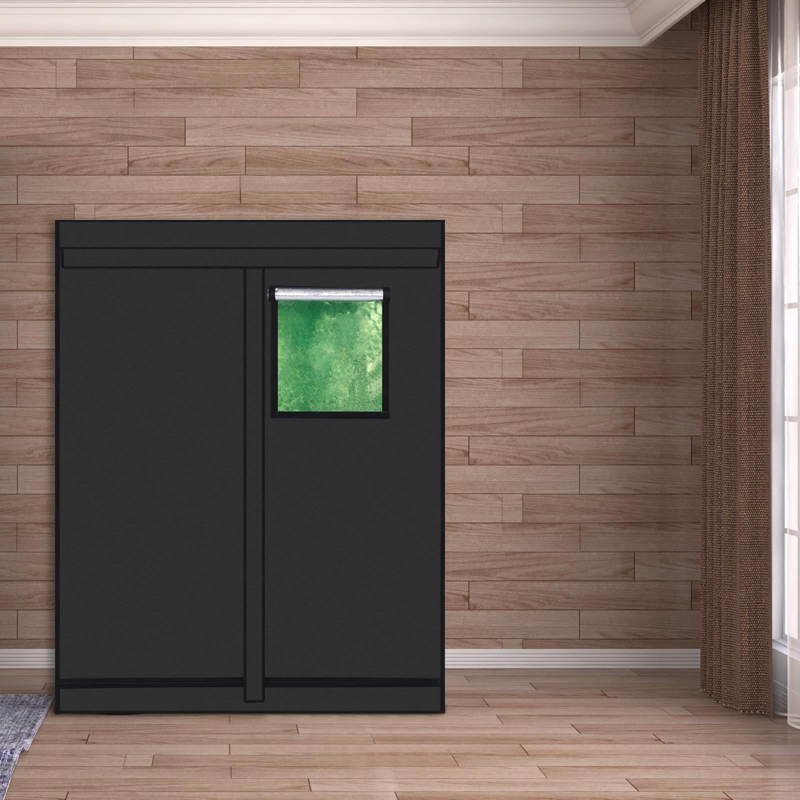 Zimtown Grow Tent, 48"x24"x60" Mylar Hydroponic Grow Tent with Observation Window and Floor Tray for Indoor Gardening Plant Growing