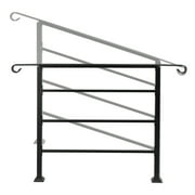 Zimtown Handrail for Outdoor Steps Stair Railing Fits 1-4 Steps Handrail - Rolled Edge Design