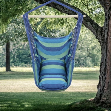 Zimtown Hanging Cotton Canvas Hammock Chair Porch Swing (Blue)