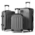thumbnail image 1 of Zimtown Hardside Lightweight Spinner Dark Gray 3 Piece Luggage Set with TSA Lock, 1 of 11