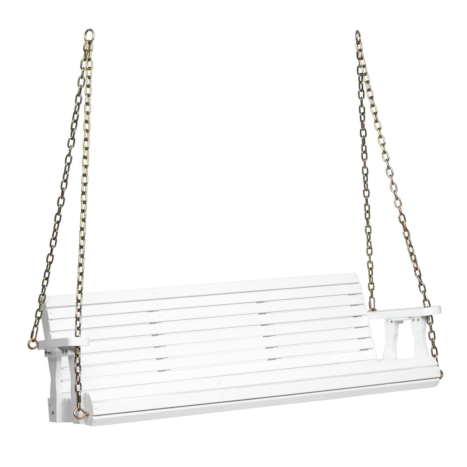 Zimtown Heavy Duty 800 LBS Swing Chair Bench (Without Stand) with Hanging Chains for Outdoors (5 FT, White)