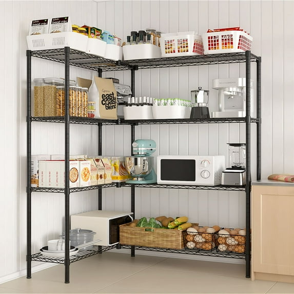 Zimtown Heavy Duty Storage Shelves, 71"W Garage Wire Shelving Unit, Adjustable 5 Tier Metal Shelves Organizer Silver for Pantry Kitchen Basement, 1500 lbs Capacity