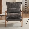 thumbnail image 1 of Zimtown Home Accent Chair Modern Chenille Solid Wood Armchair with Cushions and Lumbar Pillow, Metal Frame Ideal for Lounge Space, Gray, 1 of 10