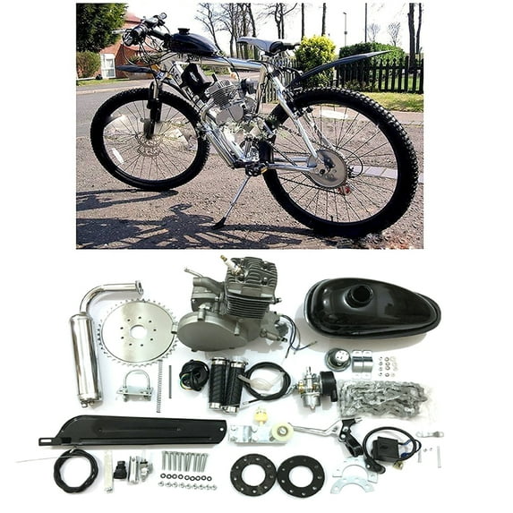 Zimtown Hot Bike Motor 2-Stroke 50cc Petrol Gas Motorized Bicycle Engine Kit DIY Silver