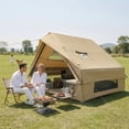 thumbnail image 1 of Zimtown Inflatable Tent with Hand Pump for Camping, Easy Setup Air Glamping Tents, All-Weather Waterproof Blow up Camping Tent for Family, Khaki, 1 of 13