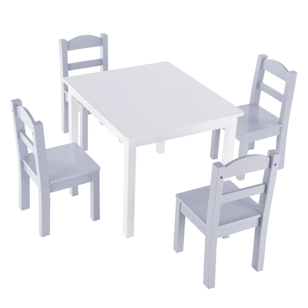 Zimtown Kids Table and Chairs Set, 4 Chairs and 1 Activity Table for ...