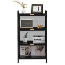Zimtown Kitchen Pantry Cabinet, 4-Tier Storage Cabinet with Doors and Adjustable Shelves Black, 43" H x 23.6" W x 13.6" D